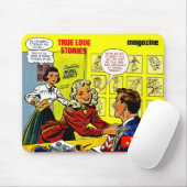 Kantoor Romance dame in rode  komieken Muismat (Met muis)