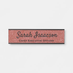 Kantoor Roze Nep Glitter Deur Naambord Deurbordje
