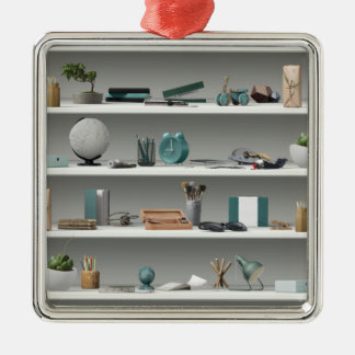 Kantoor Shelves Wellness Blauwgroen Metalen Ornament