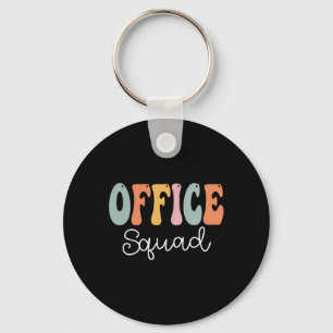 Kantoor Squad Retro Groovy Happy First Day Sleutelhanger