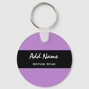 Kantoor Star Paarse Achtergrond Aangepaste naam V0 Sleutelhanger