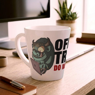 Kantoor trol niet voeren! Internet trol cartoon Latte Mok