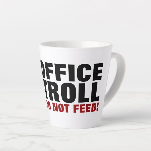 Kantoor troll niet eten. Internet Troll Cartoon Latte Mok (Rechterhoek)
