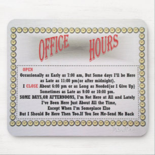 Kantoor uur Mousepad-wit Muismat