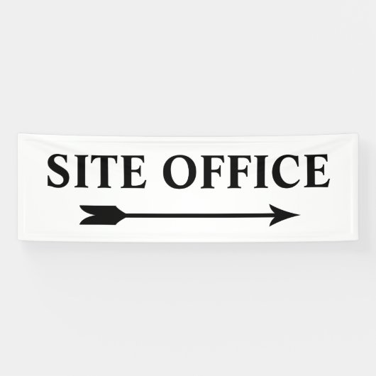 Kantoor van bouwplaats Richting Wayfinding Sign Spandoek (Horizontaal)