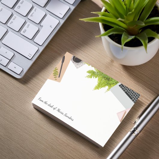 Kantoor vanaf het bureau van post-it® notes