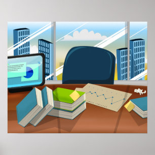 Kantoor voor zakelijke bankiers poster