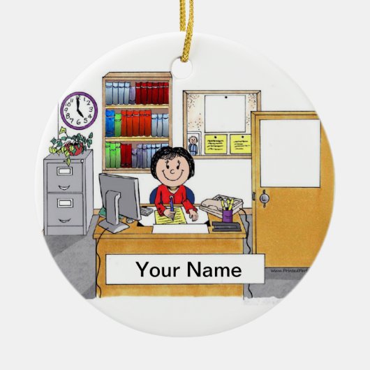 KANTOOR - VROUW KERAMISCH ORNAMENT (Voorkant)