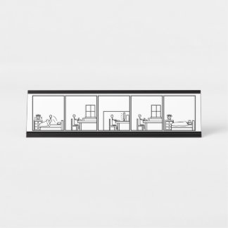 Kantoor werkdag bureau naambordje