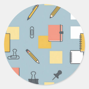 Kantoorartikelen Chaos Potloden Notitieboeken Plak Ronde Sticker