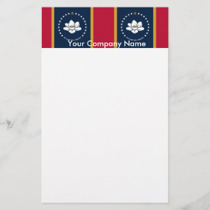 Kantoorartikelen met de vlag van de staat Mississi Briefpapier