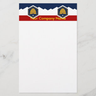 Kantoorartikelen met de vlag van Utah, VS Briefpapier