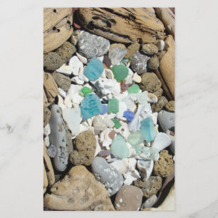 Kantoorartikelen Strand Zoekers Blauwe Zee Glas Fo Briefpapier