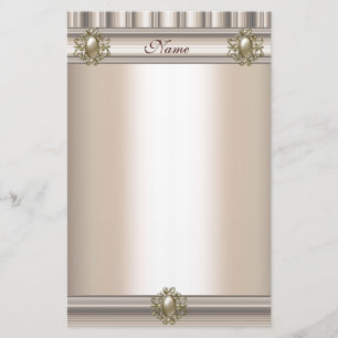 Kantoorartikelen Zijde beige Parel Jewel Briefpapier