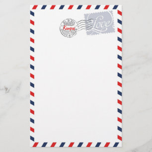 kantoorbenodigdheden van het Blue Postal Service C Briefpapier
