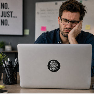 Kantoorhumor Vergadering Kon E-mail Typografie Zij Ronde Sticker