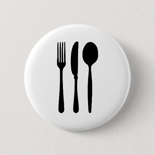 Kantoormachines - vork - mes - spleet ronde button 5,7 cm (Voorkant)