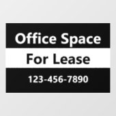 Kantoorruimte te huur zwart en wit raamsticker (Vel)