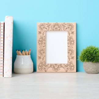 Kantpatroon Bloemmotive Portretgrootte Gegraveerde Lijstjes