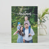 Kantste kerstwitscript Unieke foto Kaart (Staand voorkant)