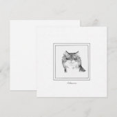 Kanttekening van een Siberische Kat-platte briefka Notitiekaartje (Voorkant / Achterkant)