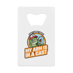 Kantwerk vandaag mijn arm is in een gegoten kredietkaart flessenopener