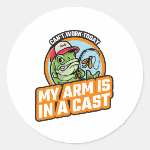 Kantwerk vandaag mijn arm is in een gegoten  ronde sticker