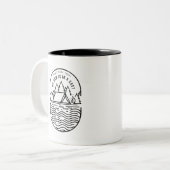 Kantwerk vandaag mijn arm is in een gegoten tweekleurige koffiemok (Voorkant links)