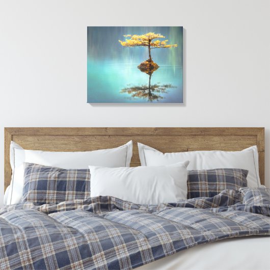 KANVAS-AFDRUKKING: BOOG OP EEN EILAND CANVAS AFDRUK (Insitu (Slaapkamer))