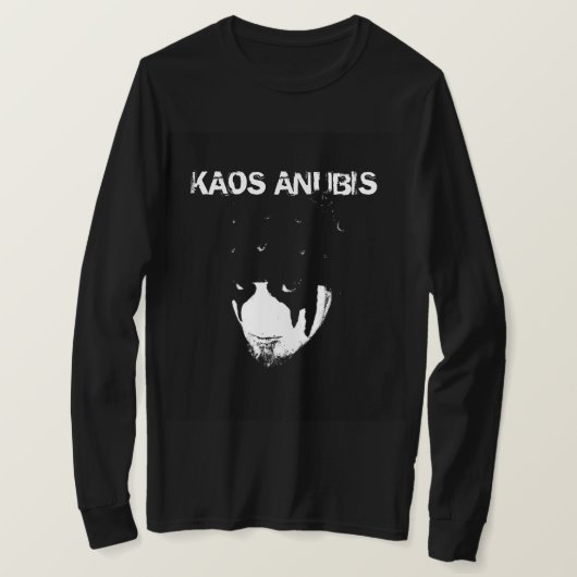 Kaos Anubis Long Meve B&W Face T-shirt (Design voorkant)