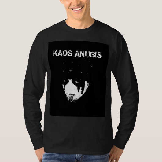 Kaos Anubis Long Meve B&W Face T-shirt (Voorkant)