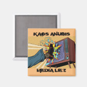 Kaos Anubis MEDIA LIEZ 2 pouces Magnet Carré (Recto/Verso)