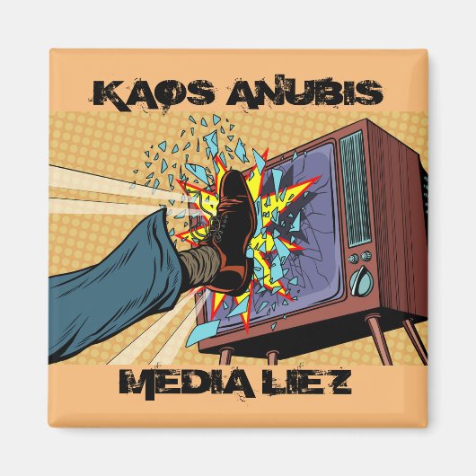 Kaos Anubis MEDIA LIEZ 2 pouces Magnet Carré (Devant)
