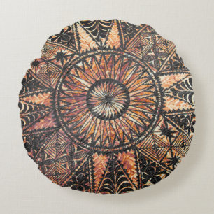 Kapa Primitive Hawaiian Tattoo Tapa Rond Kussen