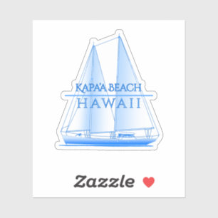 Kapa'a Beach Coastal Nautical Sailing Sailor Sticker