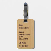 Kapaa Sunset Hawaiian Faux Koa Wood Bagagelabels (Achterkant verticaal)