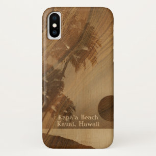Kapaa Sunset Hawaiian Faux Koa Wood iPhone X Hoesje