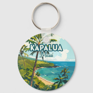 Kapalua Maui Hawaii Bay Beach Vakantie Retro Sleutelhanger