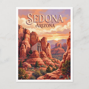 Kapel van het Heilige Kruis Sedona Arizona Briefkaart
