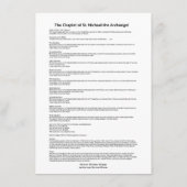 Kapel van St. Michael het Aartsengel Gebed Heilig Informatiekaartje (Achterkant)