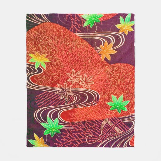 Kapelblad en loopwater, Japans ontwerp Fleece Deken (Voorkant)