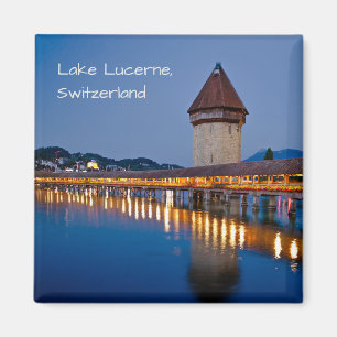 Kapelbrug, Meer van Luzern, Zwitserland Magneet