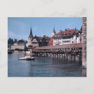 Kapellbrücke (Chapel Bridge), Luzerne-Zwitserland Briefkaart