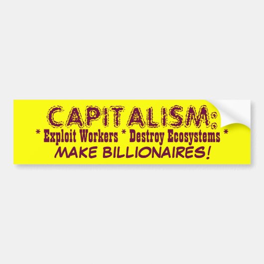 KAPITALISME bumpersticker (Voorkant)