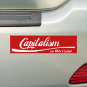 Kapitalisme: Fun zolang het duurt Bumpersticker (Op auto)