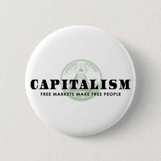 kapitalisme ronde button 5,7 cm (Voorkant)