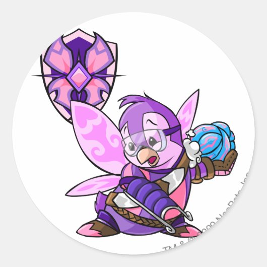 Kapitein 1 van het Faerieland Team Ronde Sticker (Voorkant)