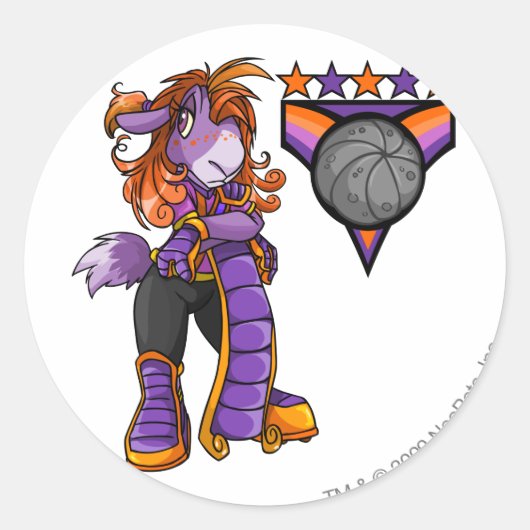 Kapitein 1 van het Kreludor Team Ronde Sticker (Voorkant)