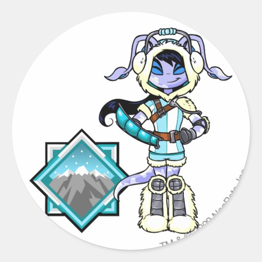 Kapitein 1 van het Terror Mountatin Team Ronde Sticker (Voorkant)