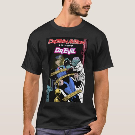 Kapitein Action Good Vs Dr. Evil T-shirt (Voorkant)
